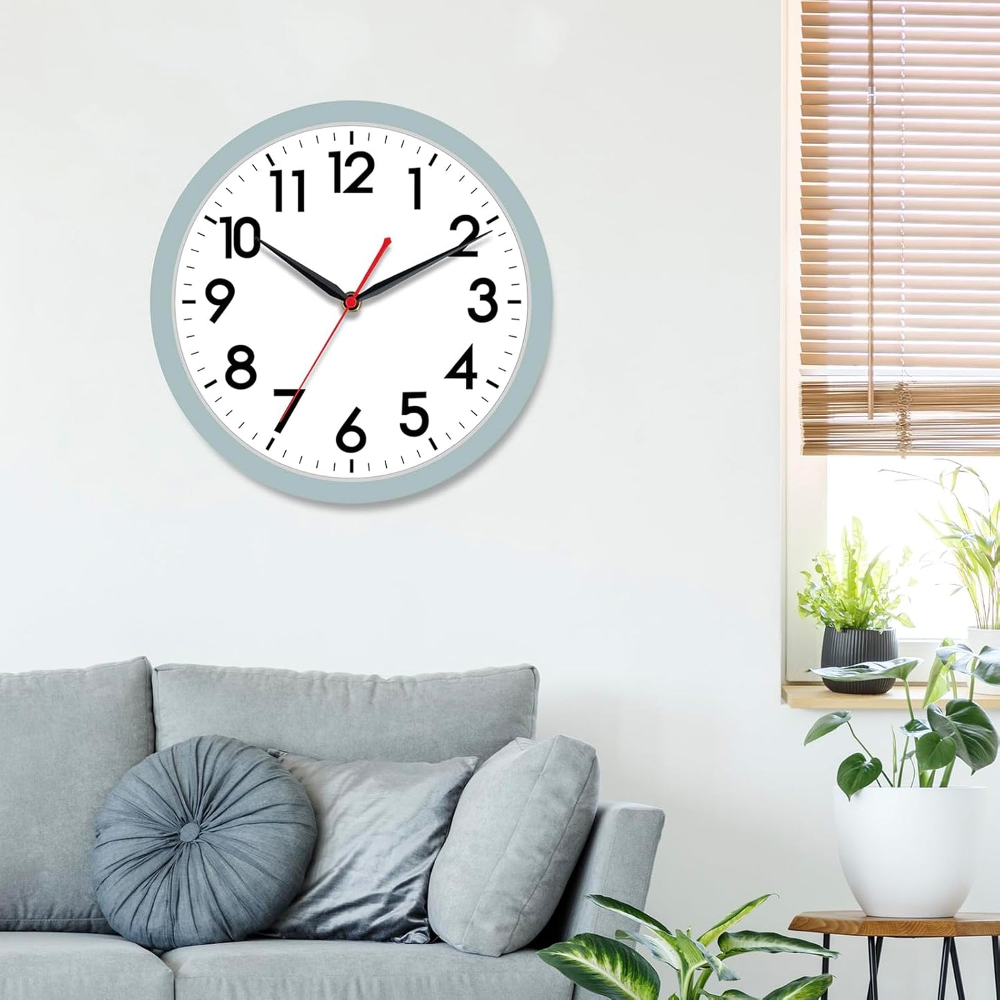 AKCISOT Wall Clock, Modern Small Wall Clocks Battery Operated 8 Inch, Silent Non-Ticking Analog Classic for Office, Home, Bathroom, Kitchen, Bedroom, School(Black)