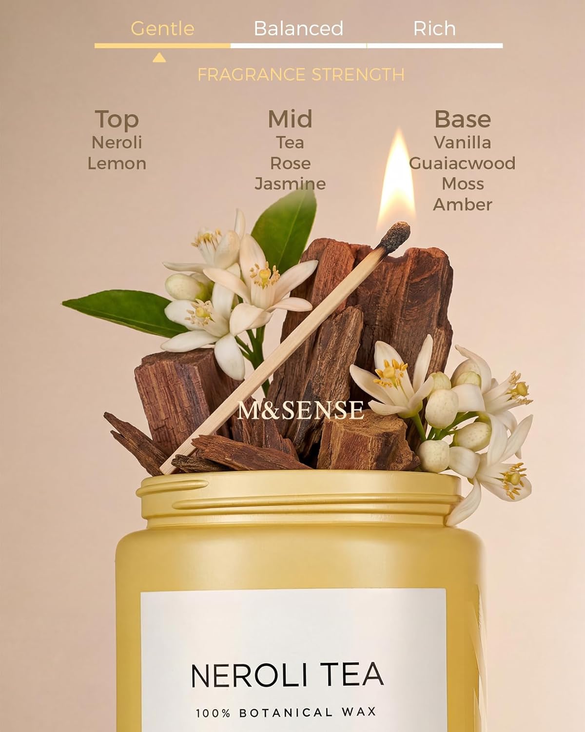M&SENSE Eucalyptus & Mint Scented Jar Candle, Large 19.4oz Natural Soy Wax, 110-Hour Long Lasting Non-Toxic Clean Burning, Fresh Smelling Home Aromatherapy for Spa Stress Relief, Gifts for Men Women