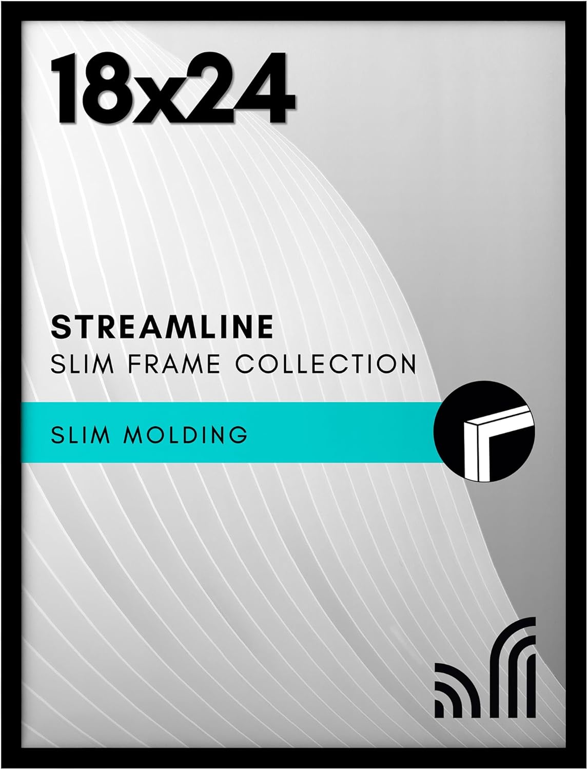 Americanflat 24x36 Poster Frame with Polished Plexiglass - Streamline Collection - Thin Border Picture Frame for Wall Display - Hanging Hardware Included - Black - Colors D