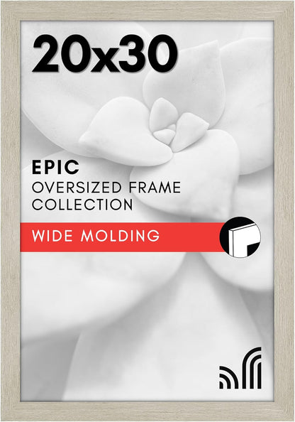 Americanflat 16x20 Picture Frame with Polished Plexiglass - Black Picture Frame - Wide Photo Frames Made of Engineered Wood for Vertical or Horizontal Wall Display - Epic Collection - Black - Colors C