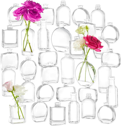 Bud Vases Set of 12, Clear Glass Bud Vase in Bulk, Small Vases for Centerpiece Mini Modern Flower Vase Transparent, Wedding Party Table Home Decor