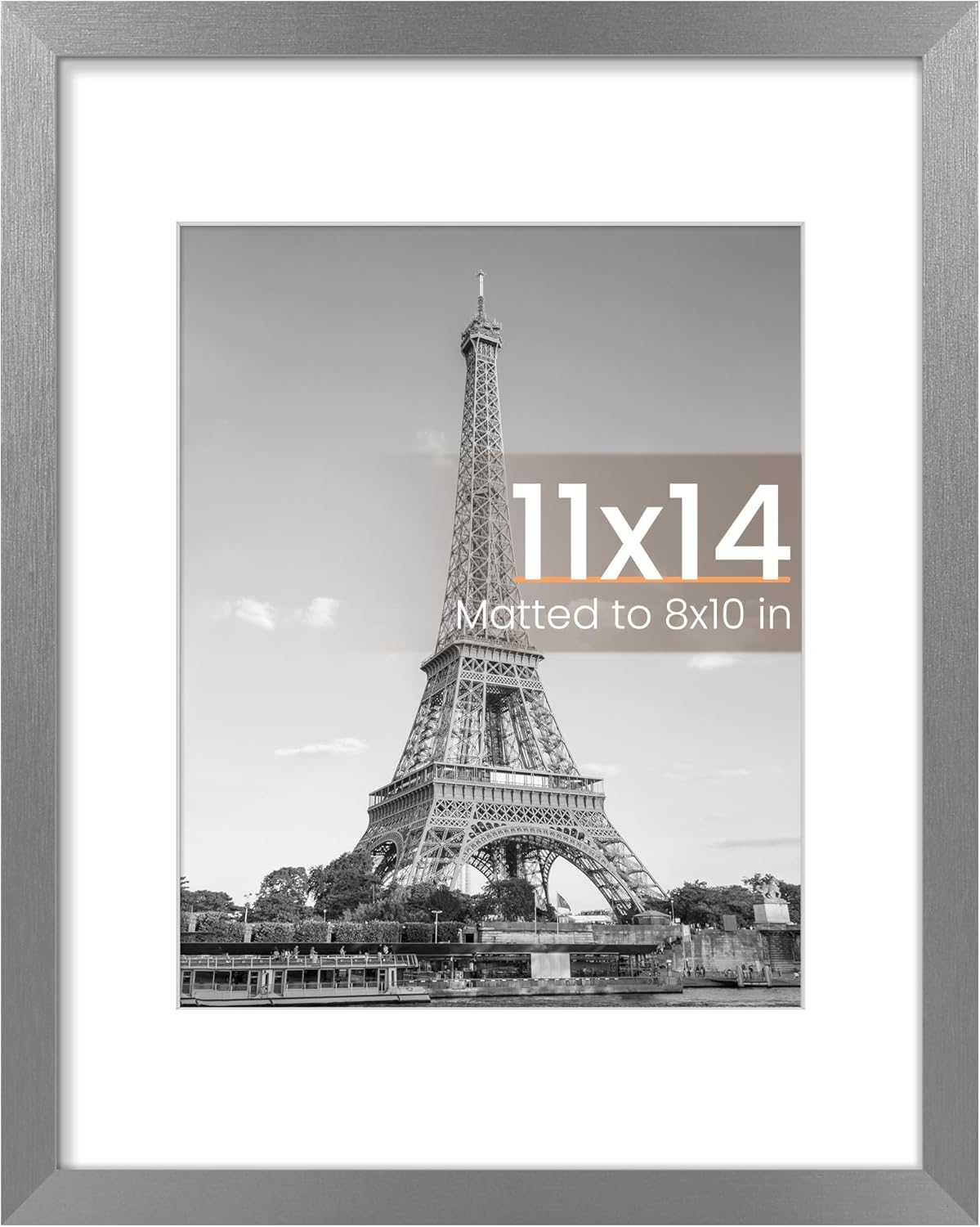 upsimples 8x10 Picture Frame, Display Pictures 5x7 with Mat or 8x10 Without Mat, Wall Hanging Photo Frame, Black, 1 Pack - Colors A