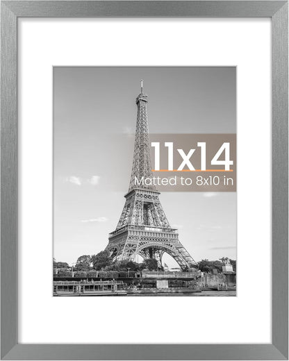 upsimples 8x10 Picture Frame, Display Pictures 5x7 with Mat or 8x10 Without Mat, Wall Hanging Photo Frame, Black, 1 Pack - Colors A