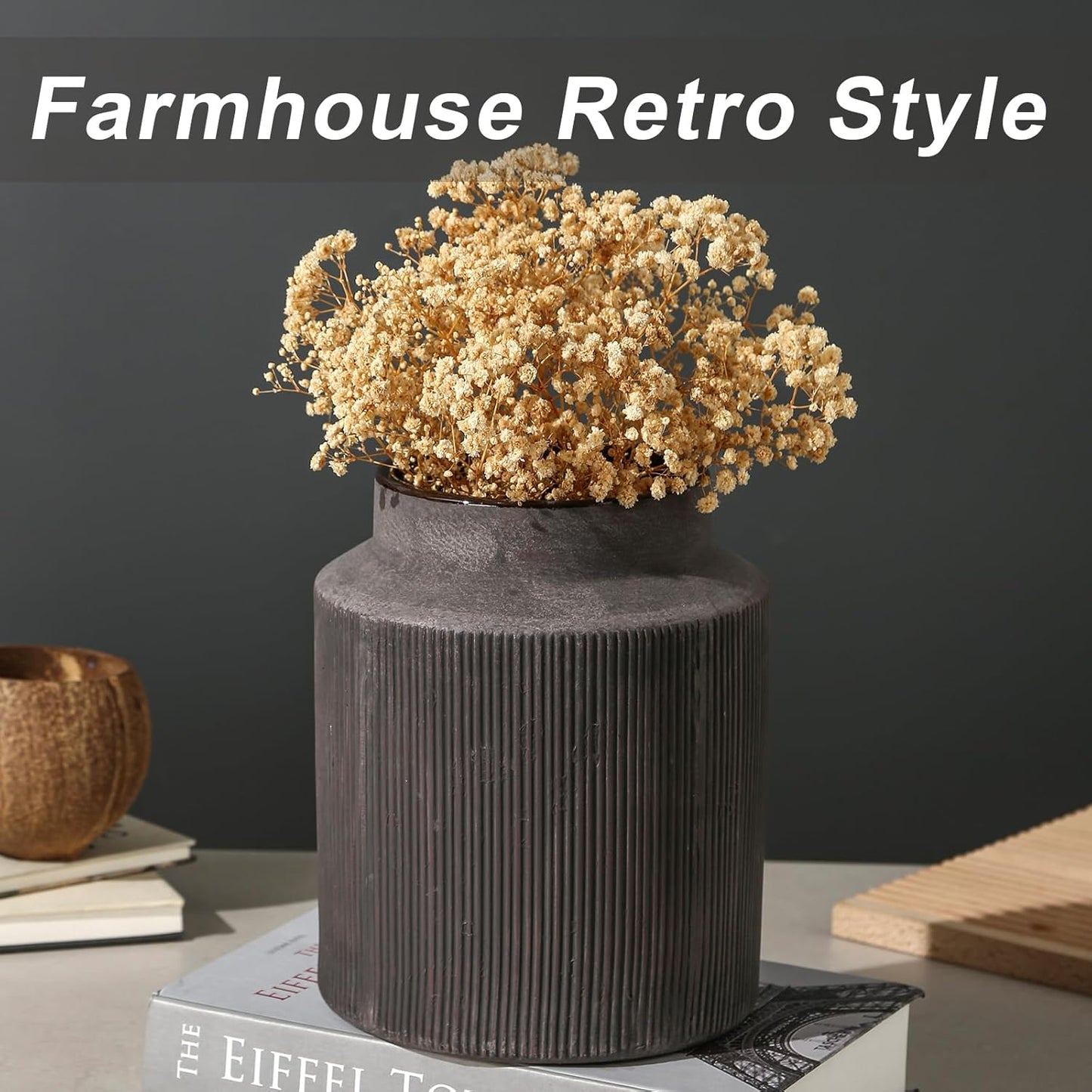 Rustic Vases for Home Decor. Ceramic Vase for Dining Table Decor. Terracotta Decorative Vase 6.1IN. ZSHLXM