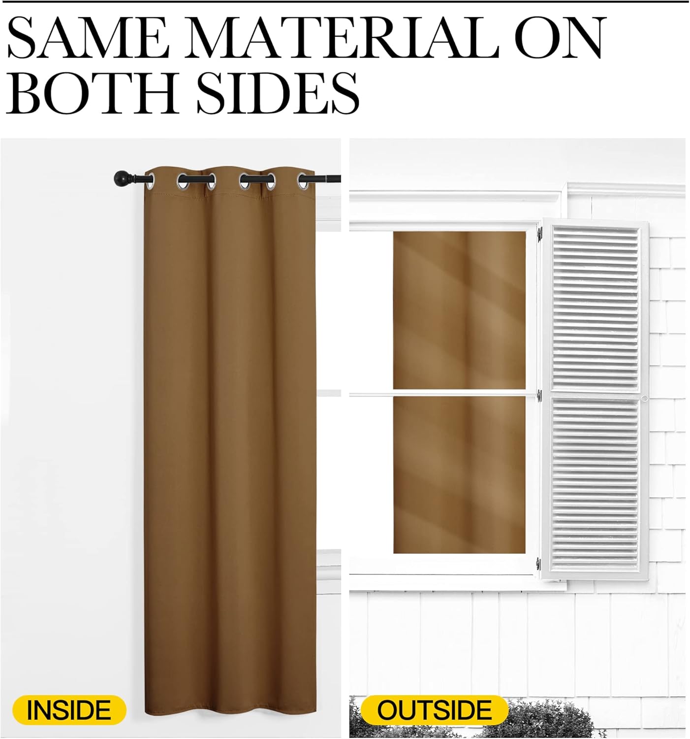 NICETOWN Halloween Pitch Black Solid Thermal Insulated Grommet Blackout Curtains/Drapes for Bedroom Window (2 Panels, 42 inches Wide by 63 inches Long, Black) - Colors A