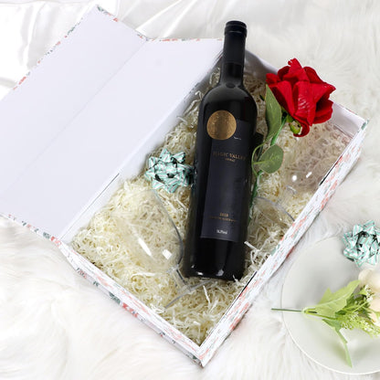 LFBOX Floral Gift Box with Magnetic Lids 13.8x8.3x4.4 in, Large Bridesmaid Proposal Boxes, Rectangle Wedding Decorative Storage Box 1 Pack