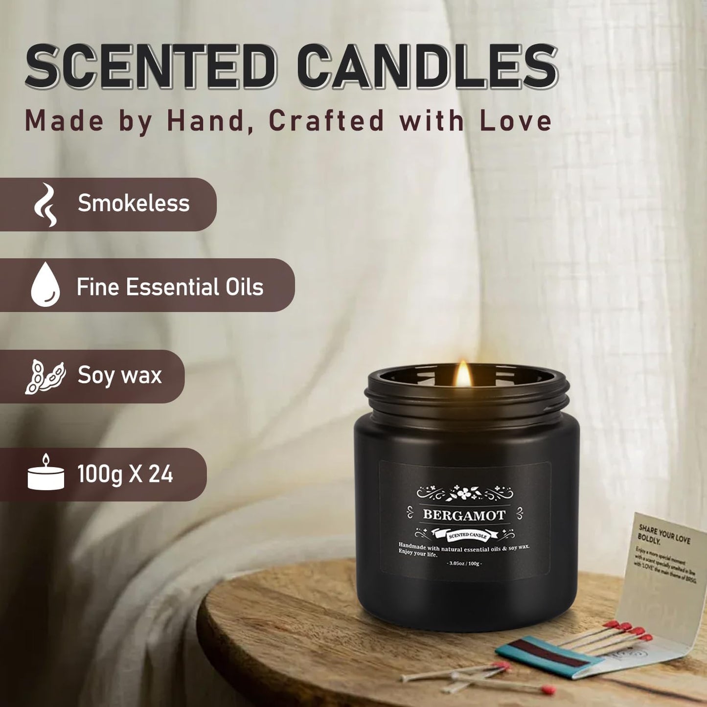 Howemon 24 Pack Scented Candles Set for Home, Relaxing Stress Relief, Aromatherapy - Natural Soy Wax and Fragrance - Gifts for Women, Mom, Best Friend, Wife, Birthday