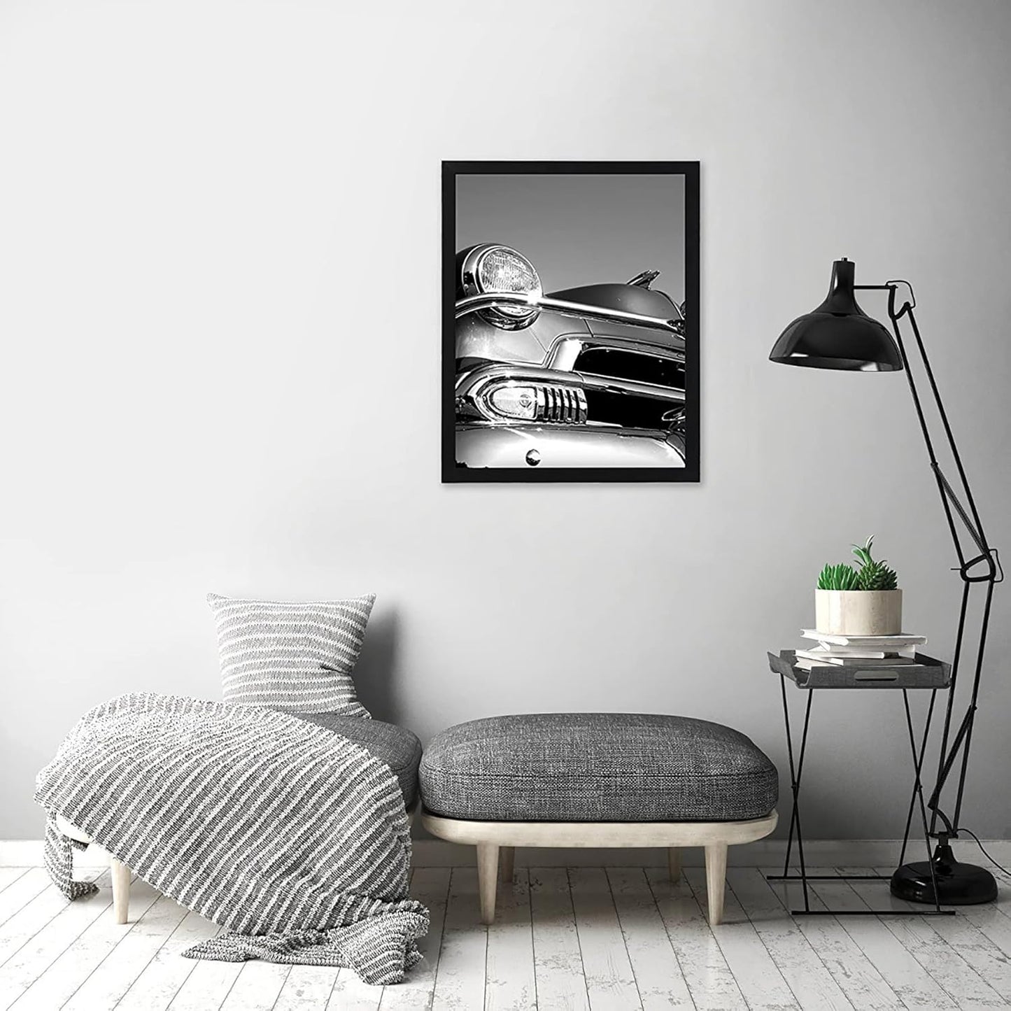 Americanflat 24x36 Poster Frame with Polished Plexiglass - Streamline Collection - Thin Border Picture Frame for Wall Display - Hanging Hardware Included - Black - Colors D