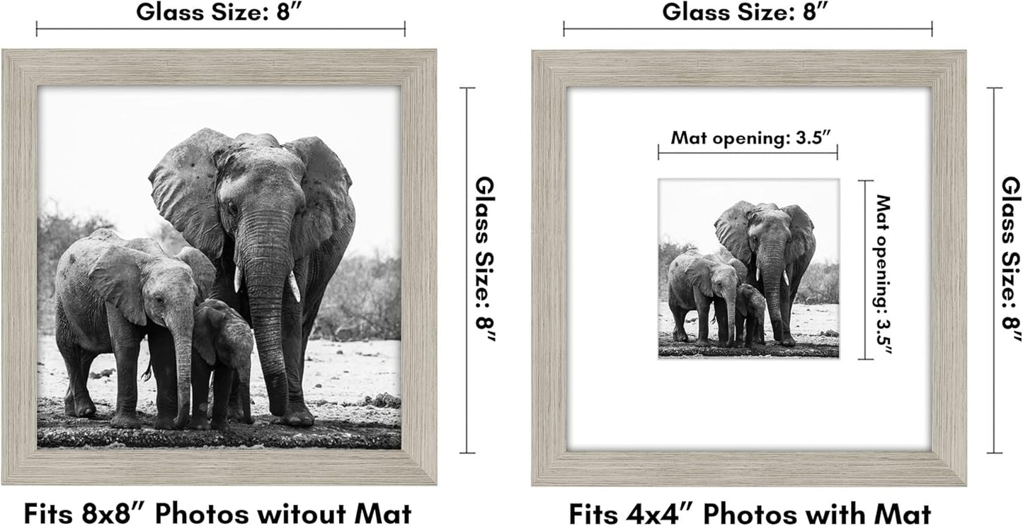 Americanflat 8x10 Picture Frame with Shatter-Resistant Glass - Use as 5x7 Frame with Mat or Display 8x10 Photo Without Mat - Signature Collection - Picture Frames for Tabletop and Wall Display - Black