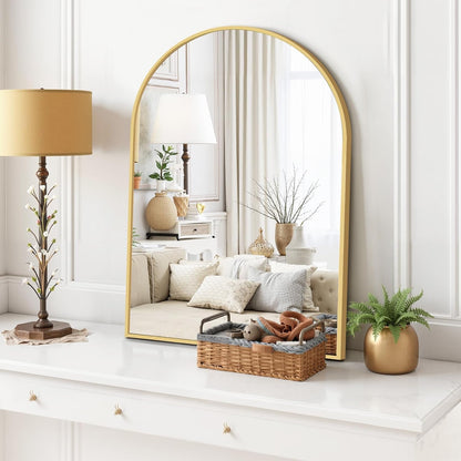 Round Wall Mirror 30 Inch Gold Vanity Mirror with Metal Frame, Modern Circle for Bathroom, Entryway, Bedroom, Living Room, Wall Mounted Decorative Mirrors