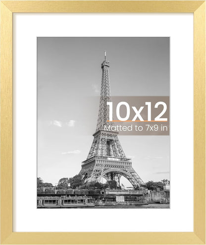upsimples 8x10 Picture Frame, Display Pictures 5x7 with Mat or 8x10 Without Mat, Wall Hanging Photo Frame, Black, 1 Pack - Colors A