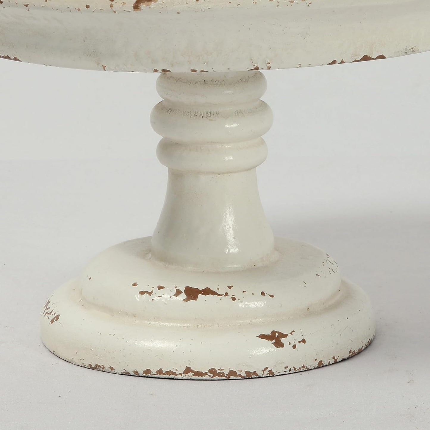 Rustic White Wood Pedestal Tray Stand for Table Decoration,Round Distressed Finished Cake Stand Dessert Table Display,Farmhouse Cake Stand Candle Holder Perfect for Weddings,Birthdays