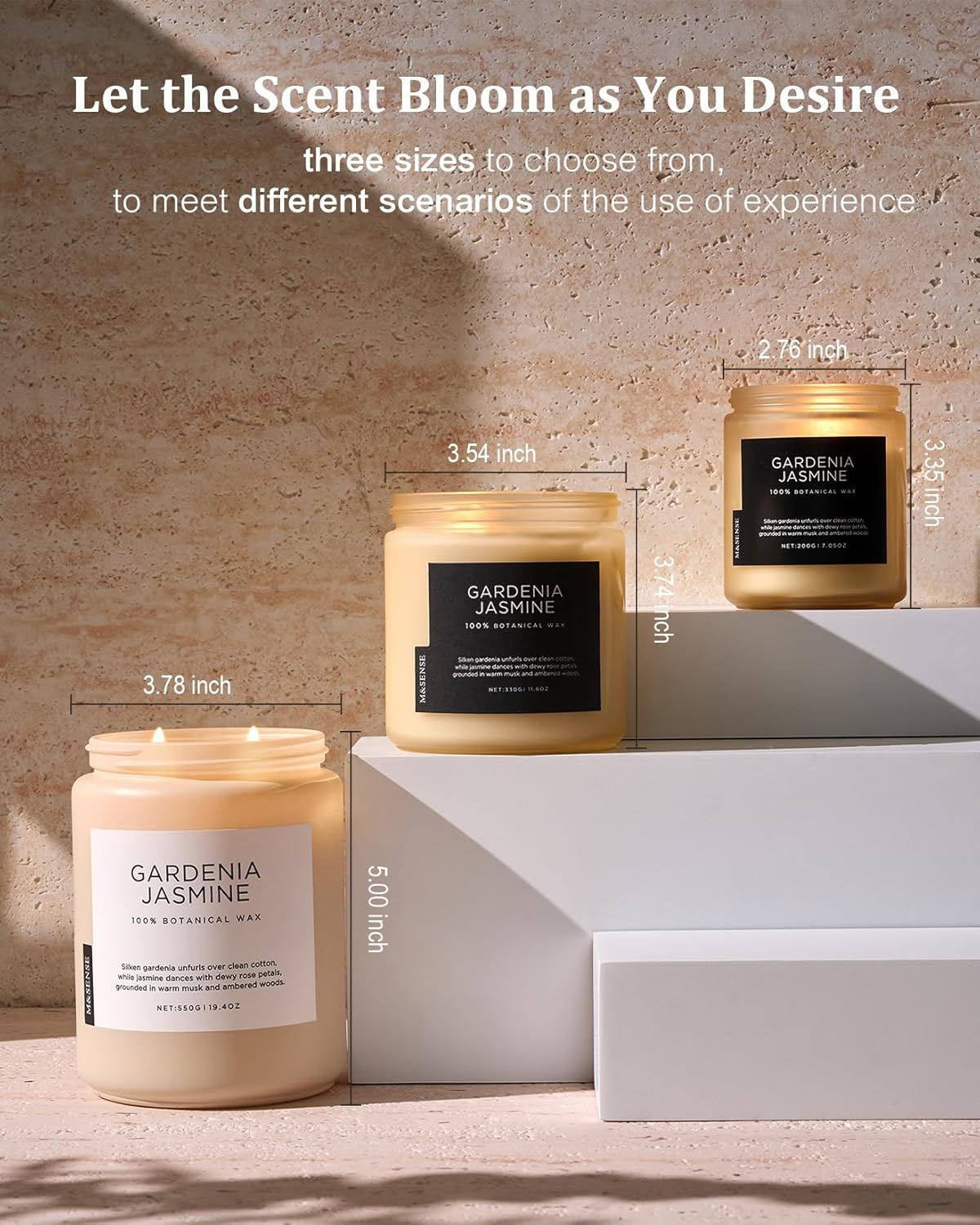 M&SENSE Eucalyptus & Mint Scented Jar Candle, Large 19.4oz Natural Soy Wax, 110-Hour Long Lasting Non-Toxic Clean Burning, Fresh Smelling Home Aromatherapy for Spa Stress Relief, Gifts for Men Women