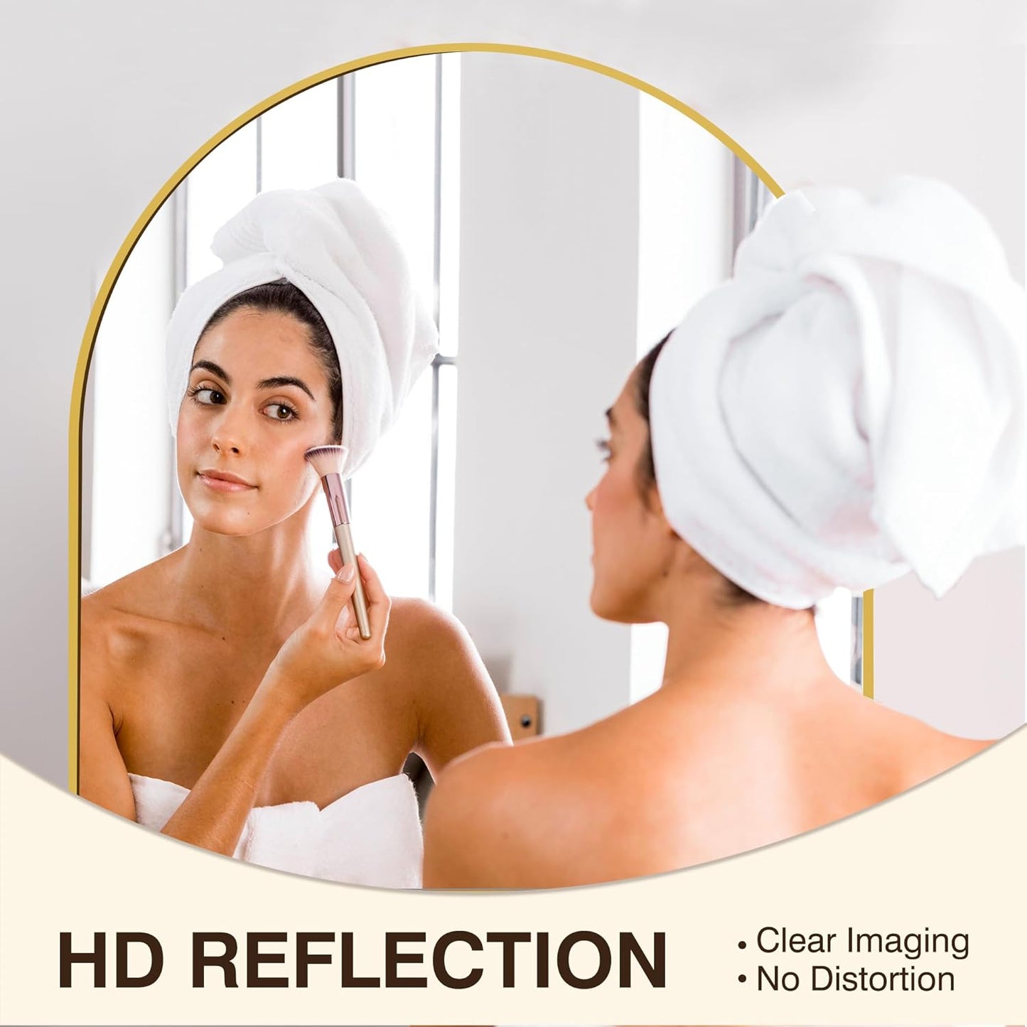 FICTOR Bathroom Mirror for Wall, Arched Vanity Bathroom Mirror for Over Sink, Metal Framed with HD Shatter-Proof Glass for Entryway, Living Room,Bedroom(2 Pack 24” x 36”, Black)