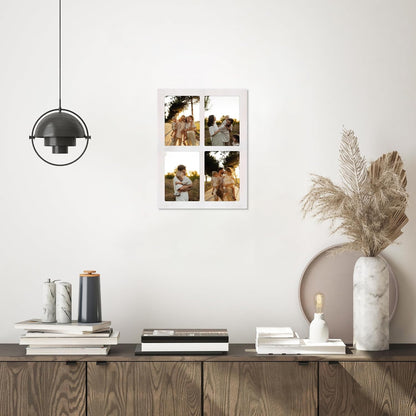 YESKAY 4x6 Picture Frame Collage for Wall Decor, Multiple Photo Collage Frames with Tempered Glass, 7-Opening for 4 x 6 Picture Frames, Rustic Brown, 1 Pack