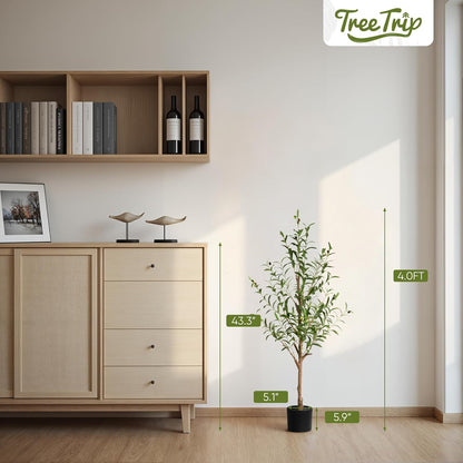 Olive Tree Artificial Indoor, 7 FT Faux Olive Trees with Planter, Fake Tall Plants with Natural Trunk and Lifelike Fruits for Home Office Decor(1, 7FT)