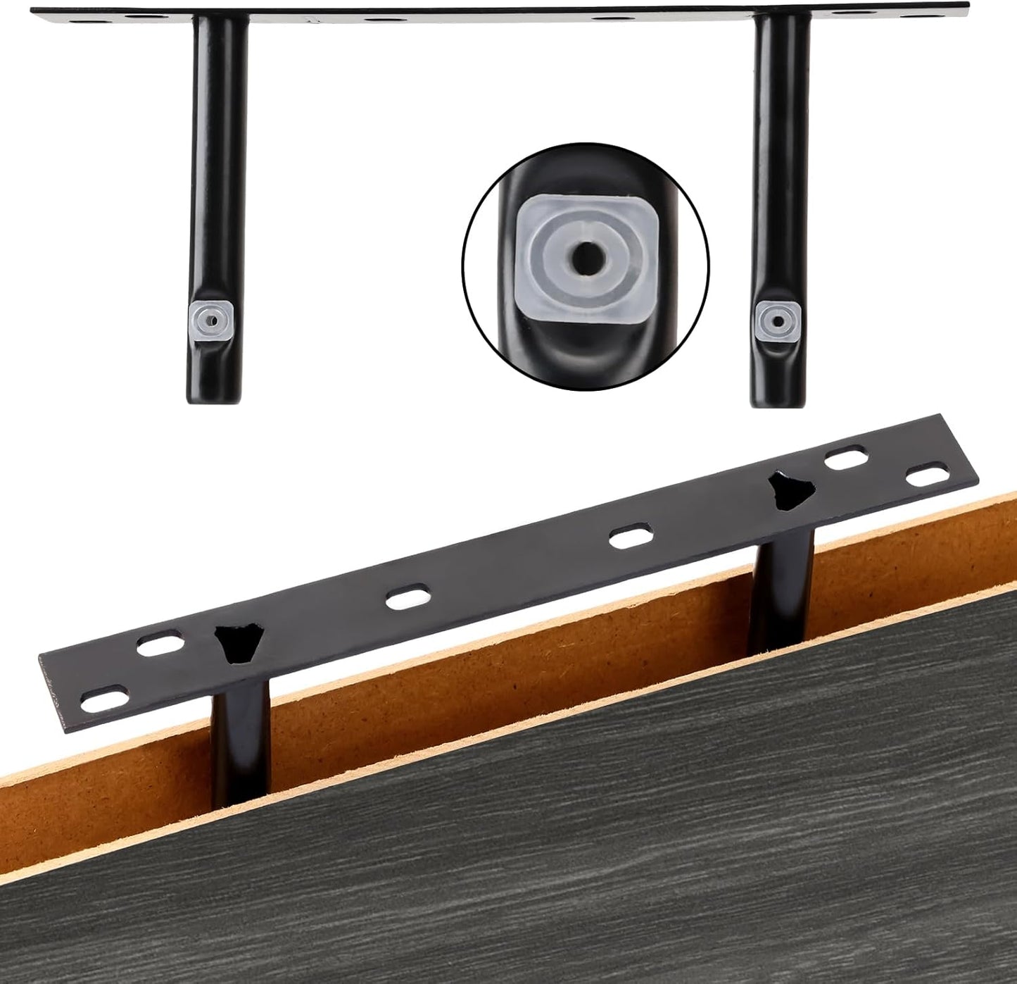 Fixwal Black Floating Shelves for Wall, Rustic Wood Shelves for Bathroom, Living Room, Bedroom and Kitchen, Wall Shelves for Storage, Books, Room Decor (Set of 4, 15.8 Inch)