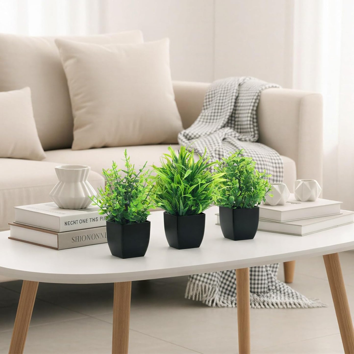CEWOR Fake Plants 2 Pack Mini Potted Plants Bathroom Accessories Small Artificial Greenery Decorations for Bathroom Office Home Room Kitchen Table Indoor