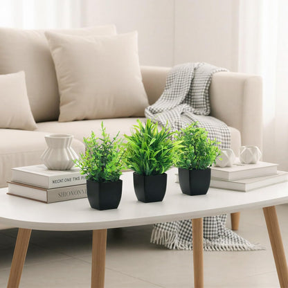 CEWOR Fake Plants 2 Pack Mini Potted Plants Bathroom Accessories Small Artificial Greenery Decorations for Bathroom Office Home Room Kitchen Table Indoor