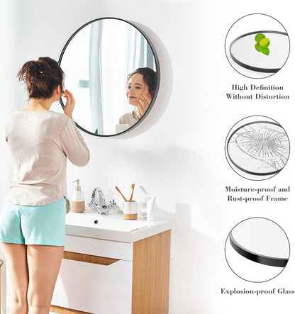 NEWBULIG Gold Round Wall Mirror 36 Inch, Bathroom Mirrors for Over Sink, Wall Decor for Bathroom, Entryway, Bedroom, Vanity