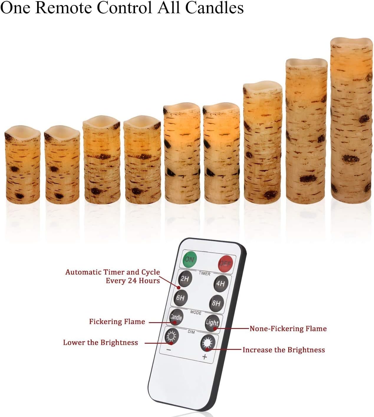 Enpornk Set of 24 Flameless Led Battery Opeated (D2.2'' x H4''5''6'') Waterproof Outdoor Indoor Candles with 10-Key Remotes and Cycling 24 Hours Timer