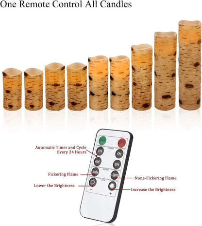 Enpornk Set of 24 Flameless Led Battery Opeated (D2.2'' x H4''5''6'') Waterproof Outdoor Indoor Candles with 10-Key Remotes and Cycling 24 Hours Timer