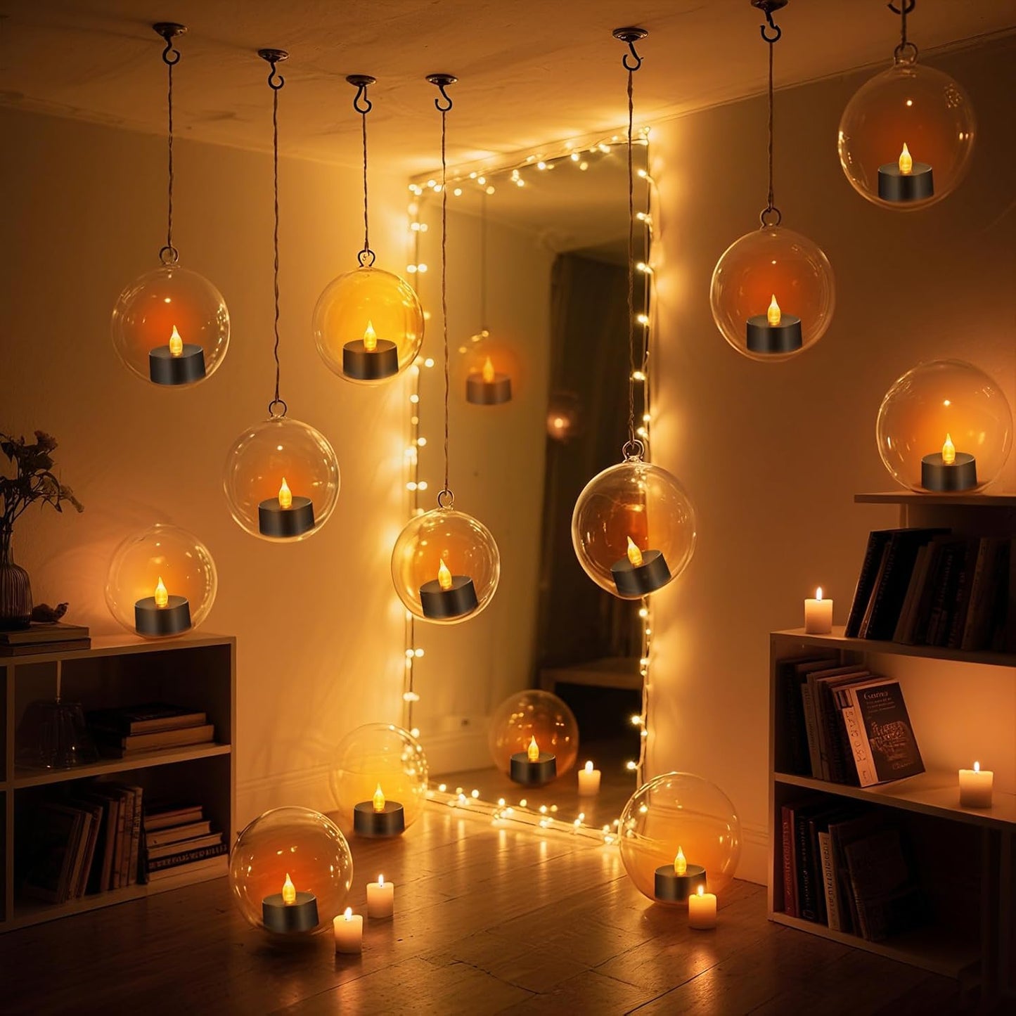 LED Tea Lights - 12 Pack Flameless Battery Operated Candles, 200+ Hours Flickering Warm White, Realistic Fake Tealights for Weddings, Home Decor, Parties, and Sweetest Day