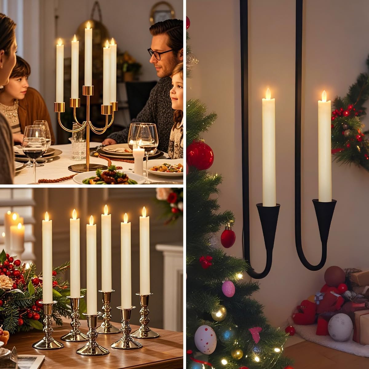 Rechargeable Flameless Glass Pillar Candles–Gifts for Women,–Set of 3, Realistic Flickering LED Light,Remote & Timer, Ideal for Living Room, Bedroom & Festival Wedding Home Party Decor