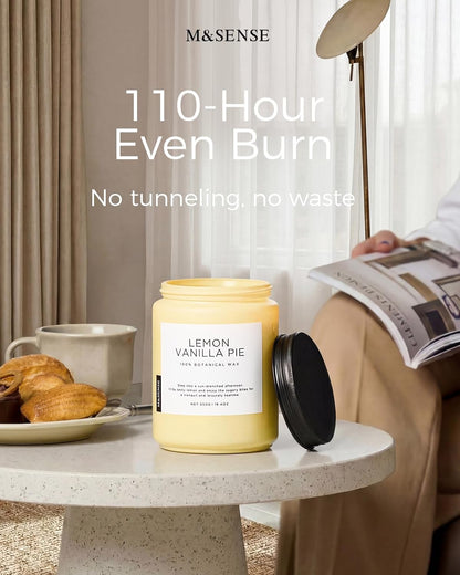 M&SENSE Eucalyptus & Mint Scented Jar Candle, Large 19.4oz Natural Soy Wax, 110-Hour Long Lasting Non-Toxic Clean Burning, Fresh Smelling Home Aromatherapy for Spa Stress Relief, Gifts for Men Women