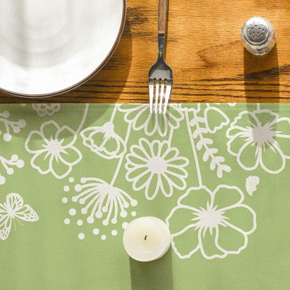 Artoid Mode Pink Bloom Flowers Butterfly Spring Table Runner, Seasonal Holiday Kitchen Dining Table Decoration for Home Party Indoor 13x72 Inch
