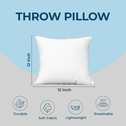 Utopia Bedding Throw Pillows (Set of 4, White) – 16 x 16 Inches Down Alternative Pillows for Bed, Sofa, and Couch - Fluffy Decorative Stuffer Pillow for Indoors & Outdoors