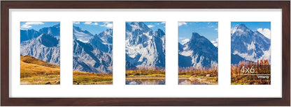 Vittanly 11x14 Collage Picture Frame, Displays 5Pcs 4x6 Pictures with Mat or 1Pcs 11x14 without Mat for Wall Mounting, Picture Frames Collage Wall Decor in Black, 1 Pack