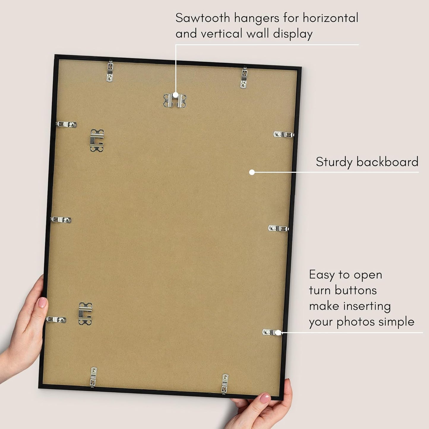 Americanflat 24x36 Poster Frame with Polished Plexiglass - Streamline Collection - Thin Border Picture Frame for Wall Display - Hanging Hardware Included - Black - Colors A