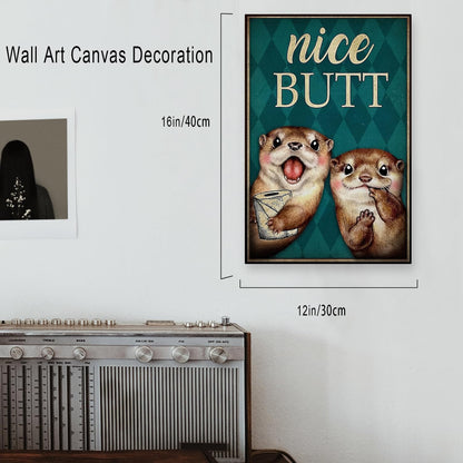 DIHSIEG 12x16 Canvas Wall Art funny bathroom wall art Print Poster Vintage Poster Frameless Floral Can be hung on the Wall Heal Your Heart poster Wall Art Canvas