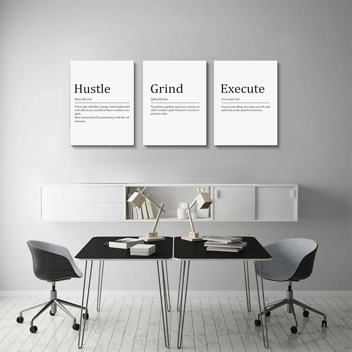 Inspirational Canvas Painting Wall Art -EPHANY ART,Mindset Quotes Prints, Success Framed Entrepreneur Poster Positive Quotes Wall Poster for Home Office Workplace (M-3pcs,12x16inchx3pcs)
