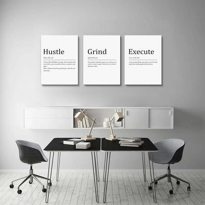 Inspirational Canvas Painting Wall Art -EPHANY ART,Mindset Quotes Prints, Success Framed Entrepreneur Poster Positive Quotes Wall Poster for Home Office Workplace (M-3pcs,12x16inchx3pcs)