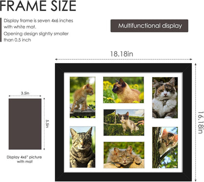 DUENPY 14x26 Collage Picture Frame 4x6 Collage Picture Frame Displays Twelve 4x6 inch Photos Available Horizontal Wall Mounting Display and Vertical Black - Colors B