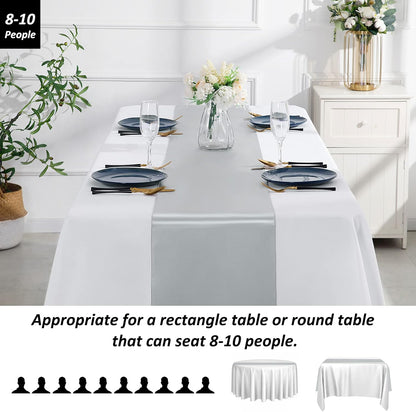 SiinvdaBZX 4 Pcs Royal Blue Satin Table Runner 12 x 108 inches Long, Bright Smooth Satin Wedding Table Runner Decorations for Birthday Parties, Buffet, Banquets, Graduations, Engagements