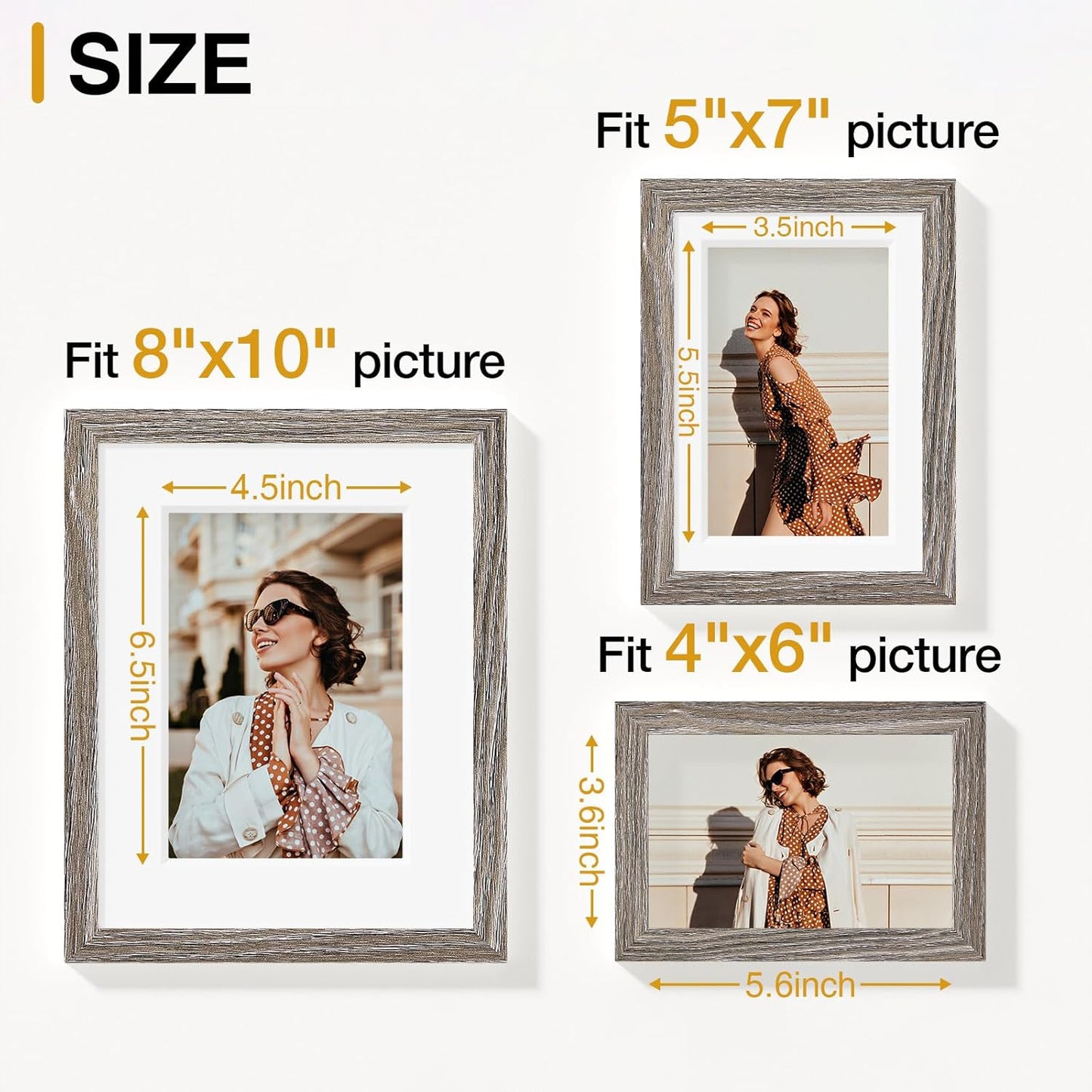 Vittanly 20 Pack Picture Frames Collage Wall Decor, Multi Sizes Including 4pcs 8x10, 8pcs 5x7 and 8pcs 4x6 Photo Frames, Gallery Frame Set for Wall or Tabletop Display, Black, Brown and Dark Grey