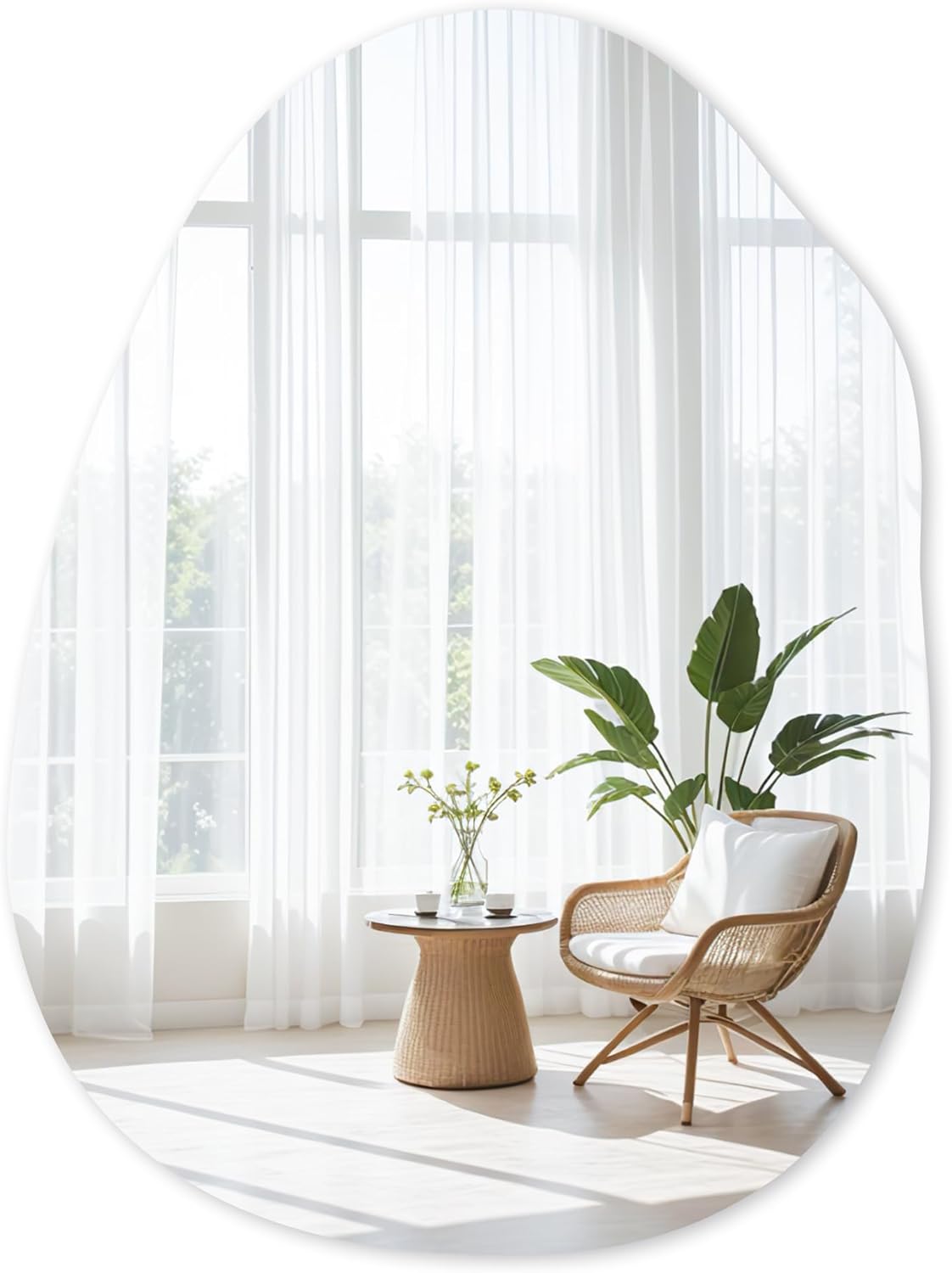 White Round Mirror 30 Inch, Circle Wall Mirrors for Bathroom, Bedroom Living Room or Entryway
