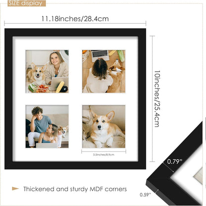 DUENPY 14x26 Collage Picture Frame 4x6 Collage Picture Frame Displays Twelve 4x6 inch Photos Available Horizontal Wall Mounting Display and Vertical Black - Colors A