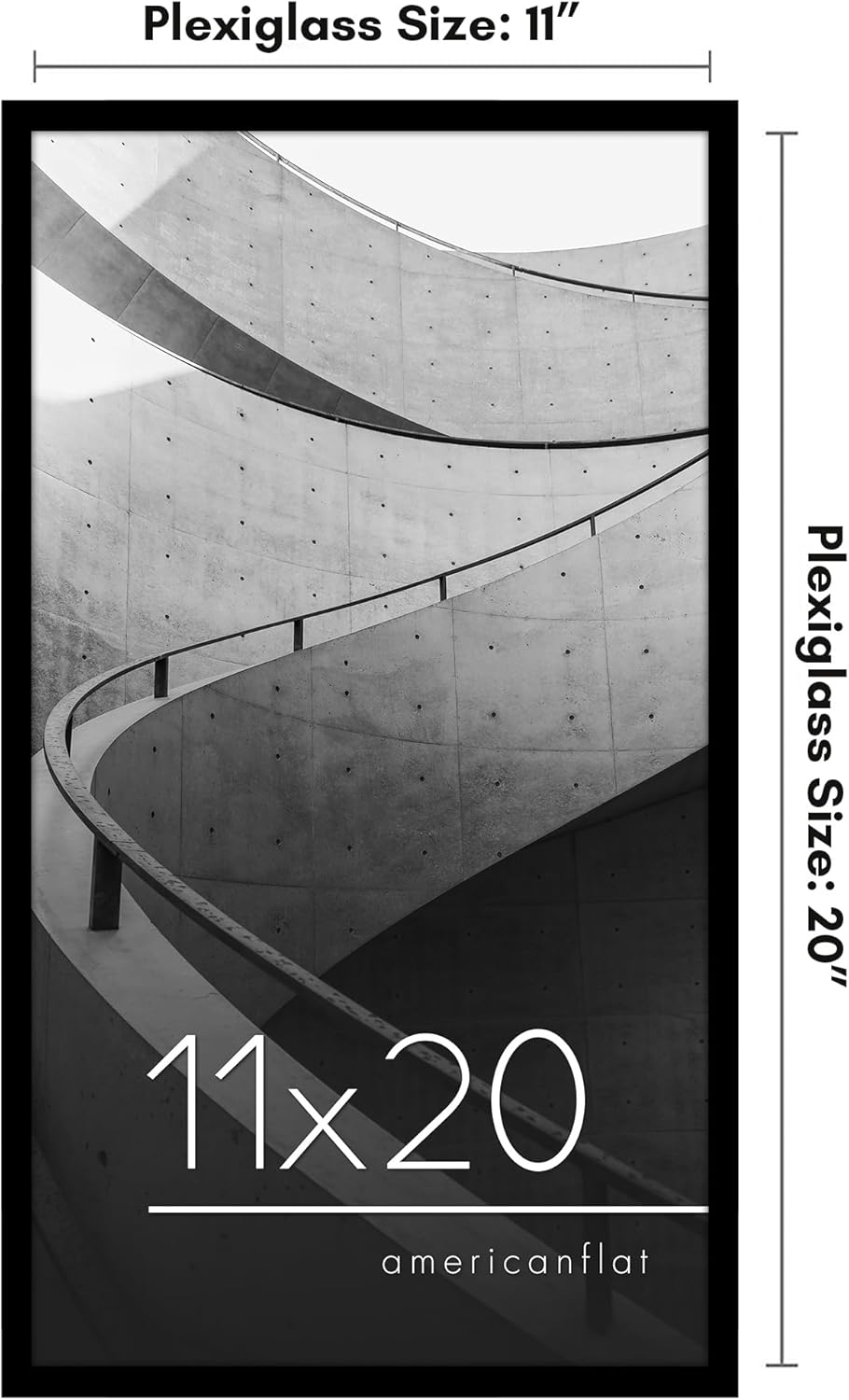 Americanflat 24x36 Poster Frame with Polished Plexiglass - Streamline Collection - Thin Border Picture Frame for Wall Display - Hanging Hardware Included - Black - Colors C