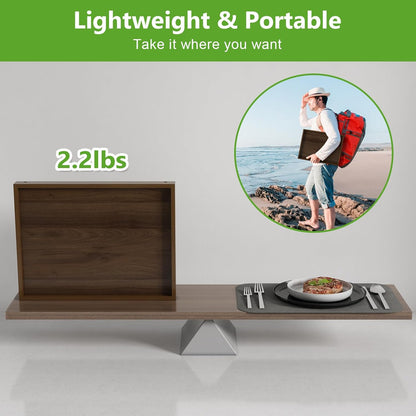 Artmeer Bed Tray Table with Folding Legs,Bamboo Breakfast in Bed for TV Table, Laptop Computer Tray,Eating,Snack Tray(Bamboo)