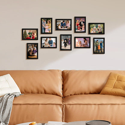 FIXSMITH 8x10 Picture Frame Set of 2, Photo Frame with HD Plexiglass, Display Pictures 5x7 with Mat or 8x10 Without Mat Multi Picture Frames Collage for Tabletop or Wall Display, Black
