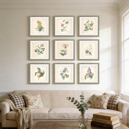 12x12 Picture Frame Set of 9, Display Pictures 8x8 with Mat or 12x12 without Mat, Multi Collage Gallery Square Photo Frames for Wall or Tabletop, Black