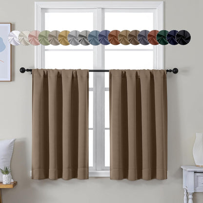 Simplebrand Ava Sage Green Blackout Curtains for Bedroom 63 Inch Length 2 Panels Set, Solid Thermal Insulated Energy Saving Rod Pocket Window Treatment Curtains Blackout Drapes, W40 x L63 Inch, Sage - Colors B