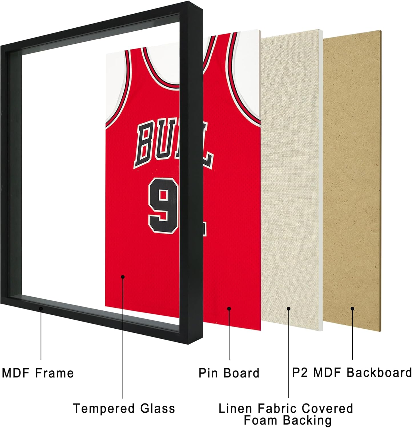 12x16 Large Shadow Box Picture Frame Display Case with Soft Linen Back, White Wooden Memory Shadow Box Frame with Tempered Glass Cover for Wall Display