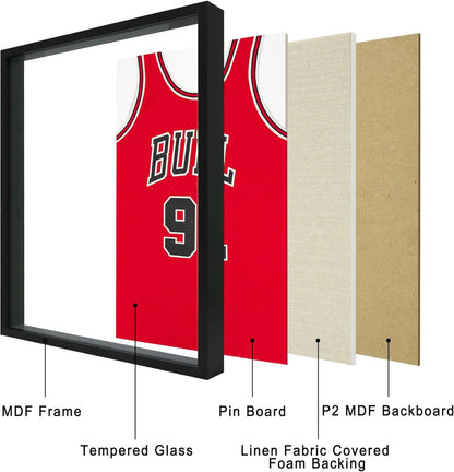 12x16 Large Shadow Box Picture Frame Display Case with Soft Linen Back, White Wooden Memory Shadow Box Frame with Tempered Glass Cover for Wall Display