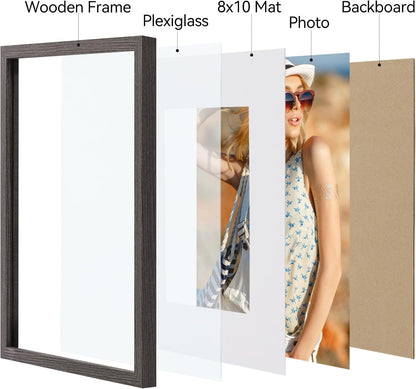 Vittanly 11x14 Picture Frame, Display Pictures 8x10 with Mat or 11x14 without Mat, Photo Frame for Wall Mounting, Black, 1 Pack - Colors B