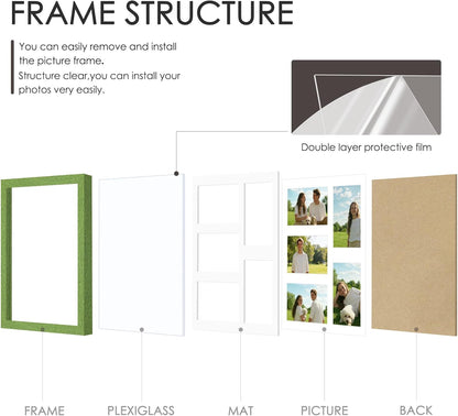 DUENPY 14x26 Collage Picture Frame 4x6 Collage Picture Frame Displays Twelve 4x6 inch Photos Available Horizontal Wall Mounting Display and Vertical Black - Colors A